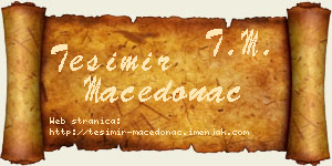 Tešimir Macedonac vizit kartica